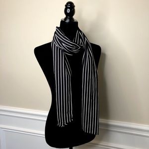 Simple Pin Striped Black Chiffon Hijab Brand New